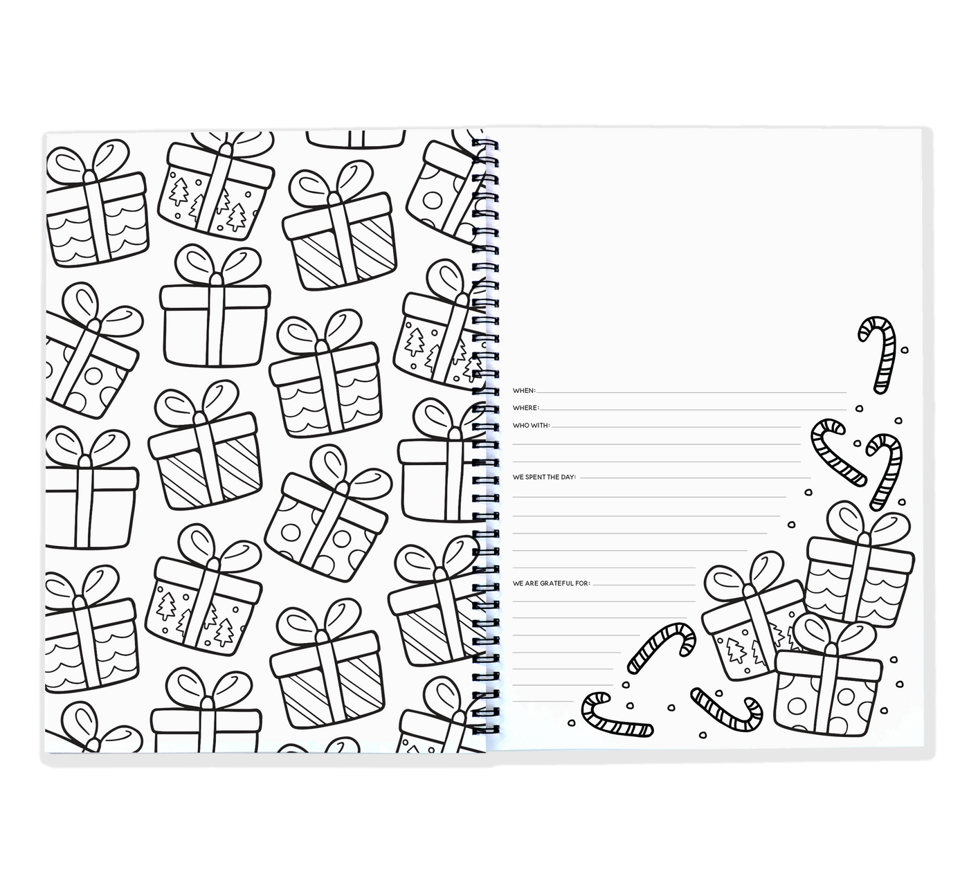 Christmas Book - Festive Keepsake Book you can Colour In | Blueberry Co