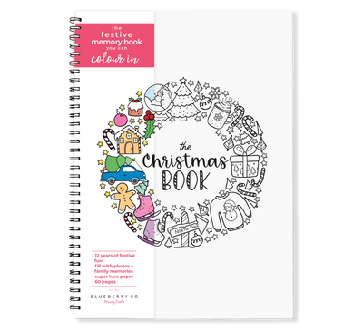 Christmas Book - Festive Keepsake Book you can Colour In | Blueberry Co